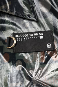 Dolce & Gabbana Dolce & Gabbana Green DG Logo Print Bomber Full Zip Men's Jacket