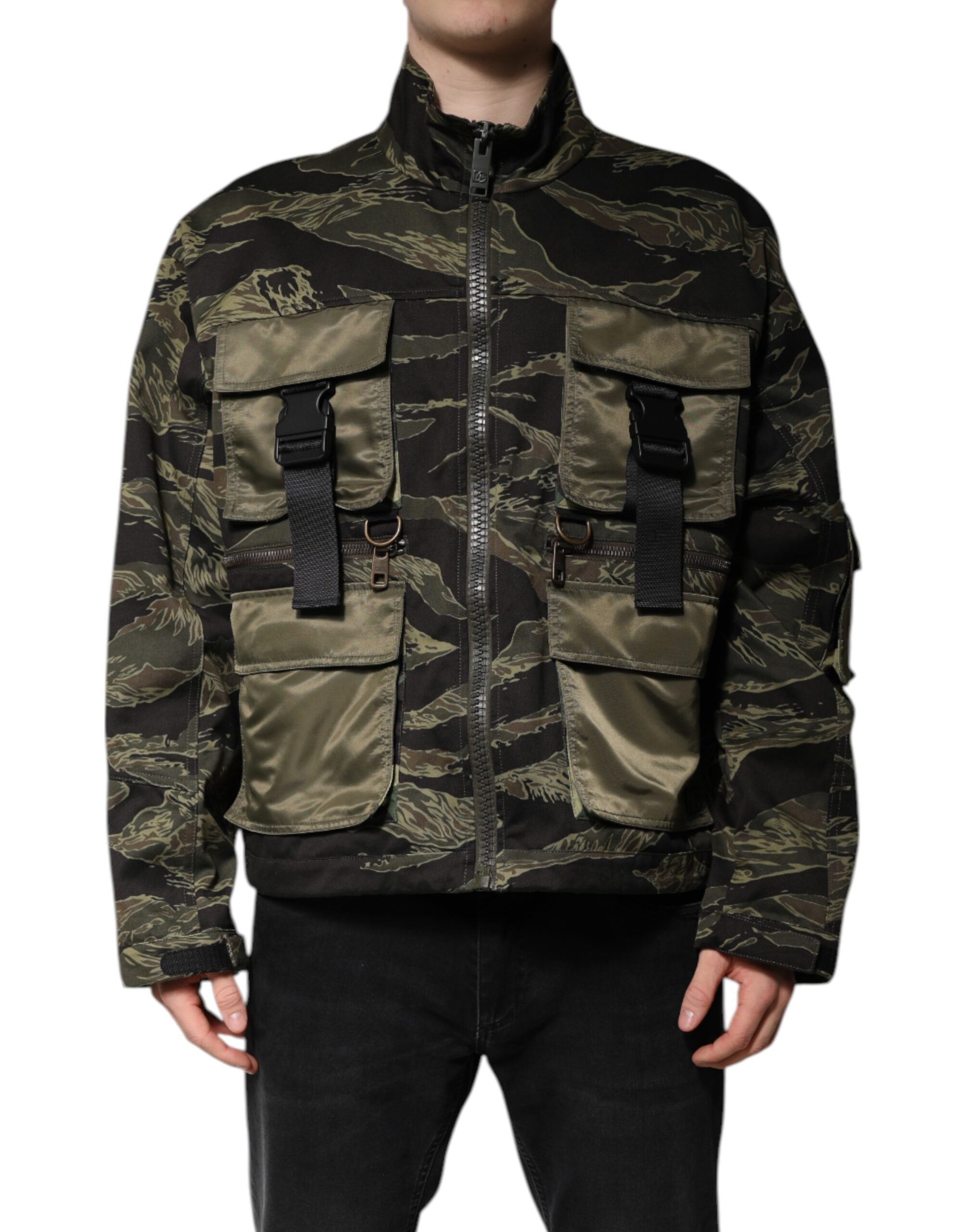 Dolce & Gabbana Dolce & Gabbana Multicolor Camouflage Cotton Bomber Men's Jacket