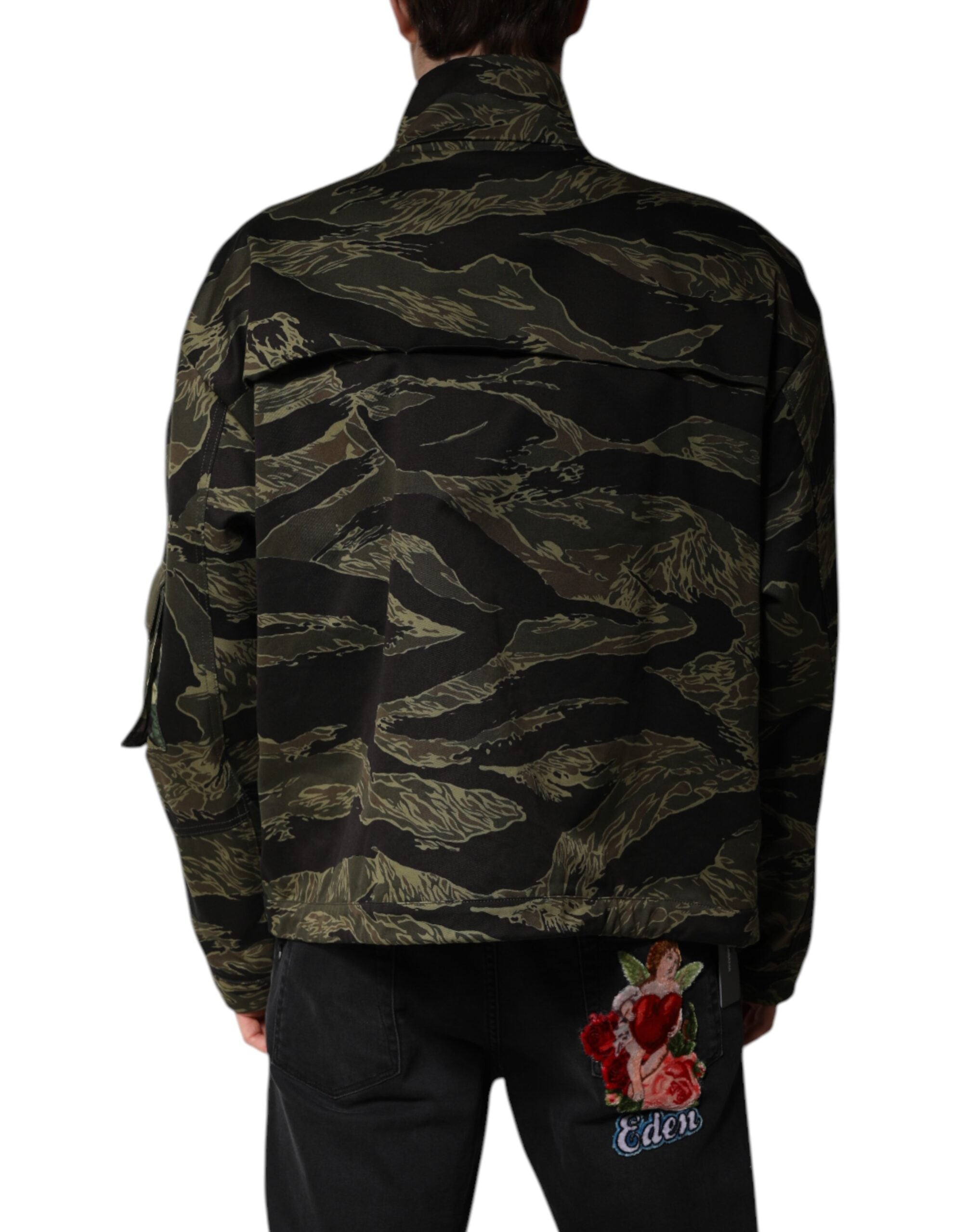 Dolce & Gabbana Dolce & Gabbana Multicolor Camouflage Cotton Bomber Men's Jacket