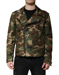 Dolce & Gabbana Dolce & Gabbana Multicolor Camouflage Nylon Biker Men's Jacket