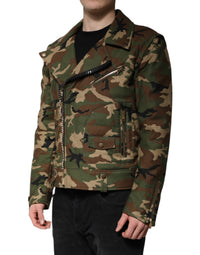Dolce & Gabbana Dolce & Gabbana Multicolor Camouflage Nylon Biker Men's Jacket