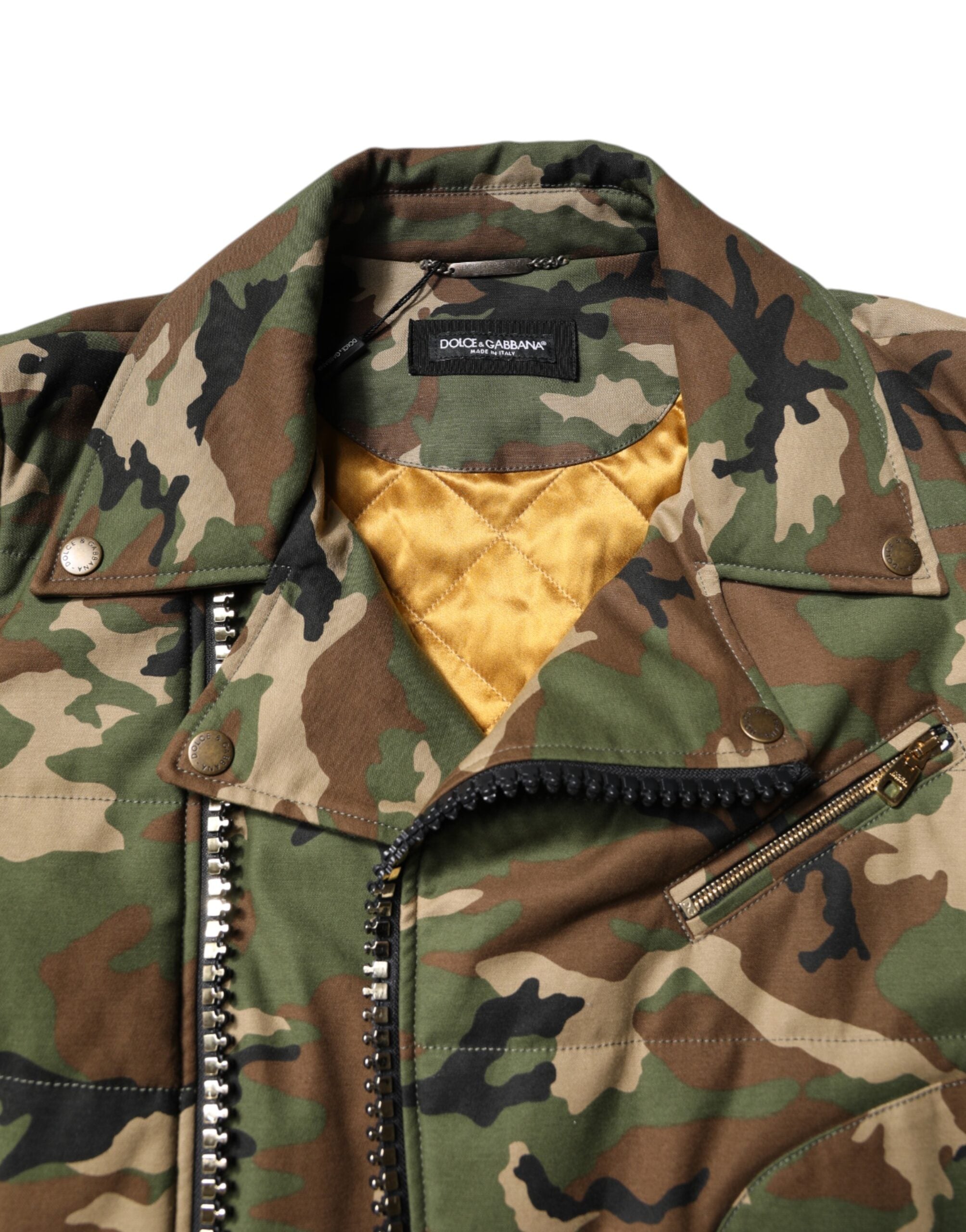 Dolce & Gabbana Dolce & Gabbana Multicolor Camouflage Nylon Biker Men's Jacket