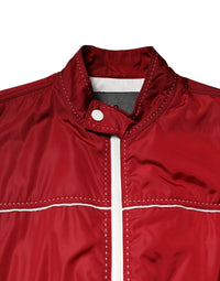 Dolce & Gabbana Dolce & Gabbana Red White Nylon Full Zip Men Bomber Men's Jacket