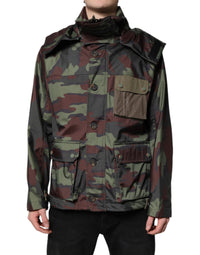Dolce & Gabbana Dolce & Gabbana Multicolor Camouflage Button Hooded Men's Jacket