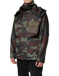 Dolce & Gabbana Dolce & Gabbana Multicolor Camouflage Button Hooded Men's Jacket