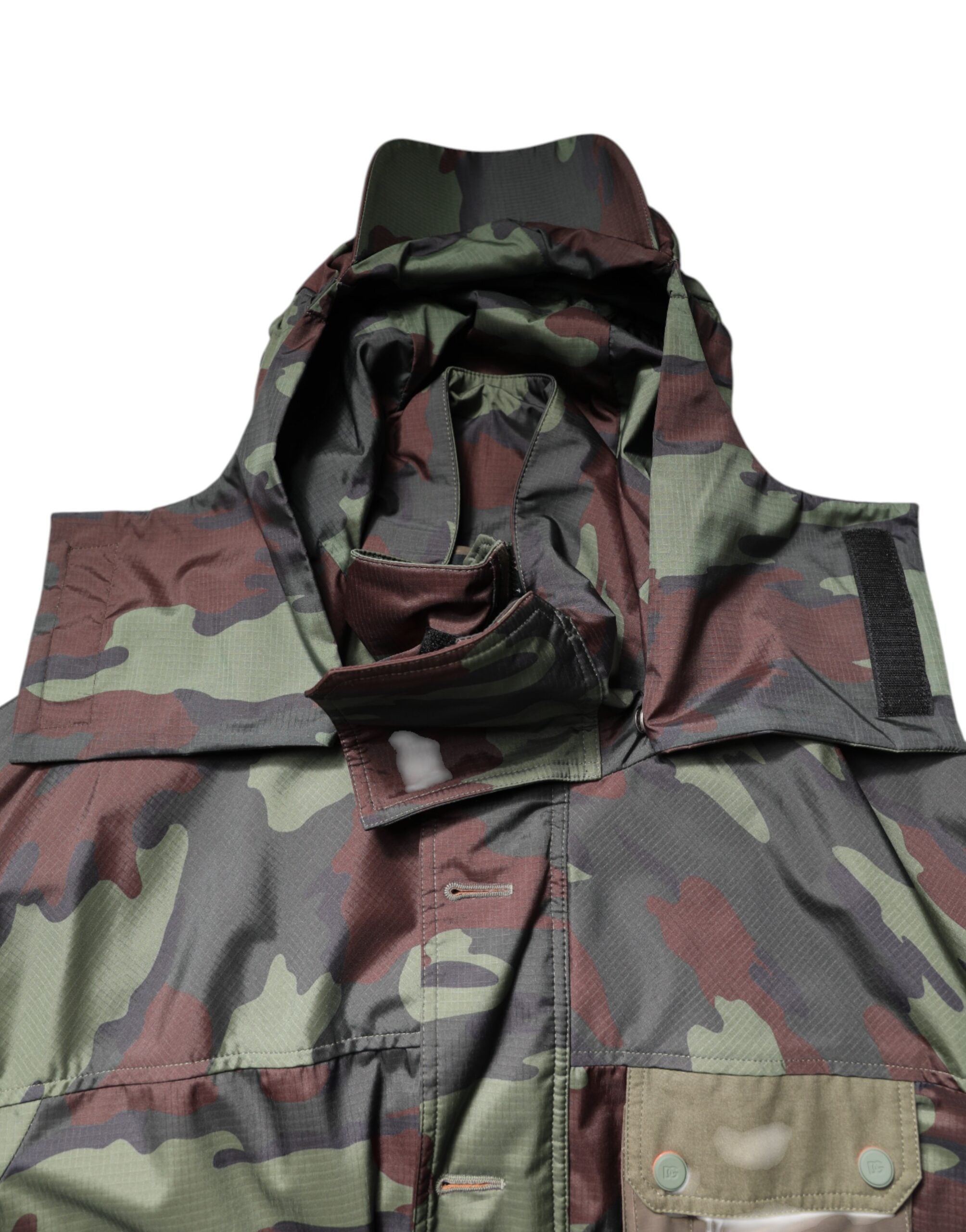 Dolce & Gabbana Dolce & Gabbana Multicolor Camouflage Button Hooded Men's Jacket