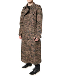 Dolce & Gabbana Multicolor Camouflage Double Breasted Coat Men's Jacket