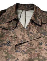 Dolce & Gabbana Multicolor Camouflage Double Breasted Coat Men's Jacket