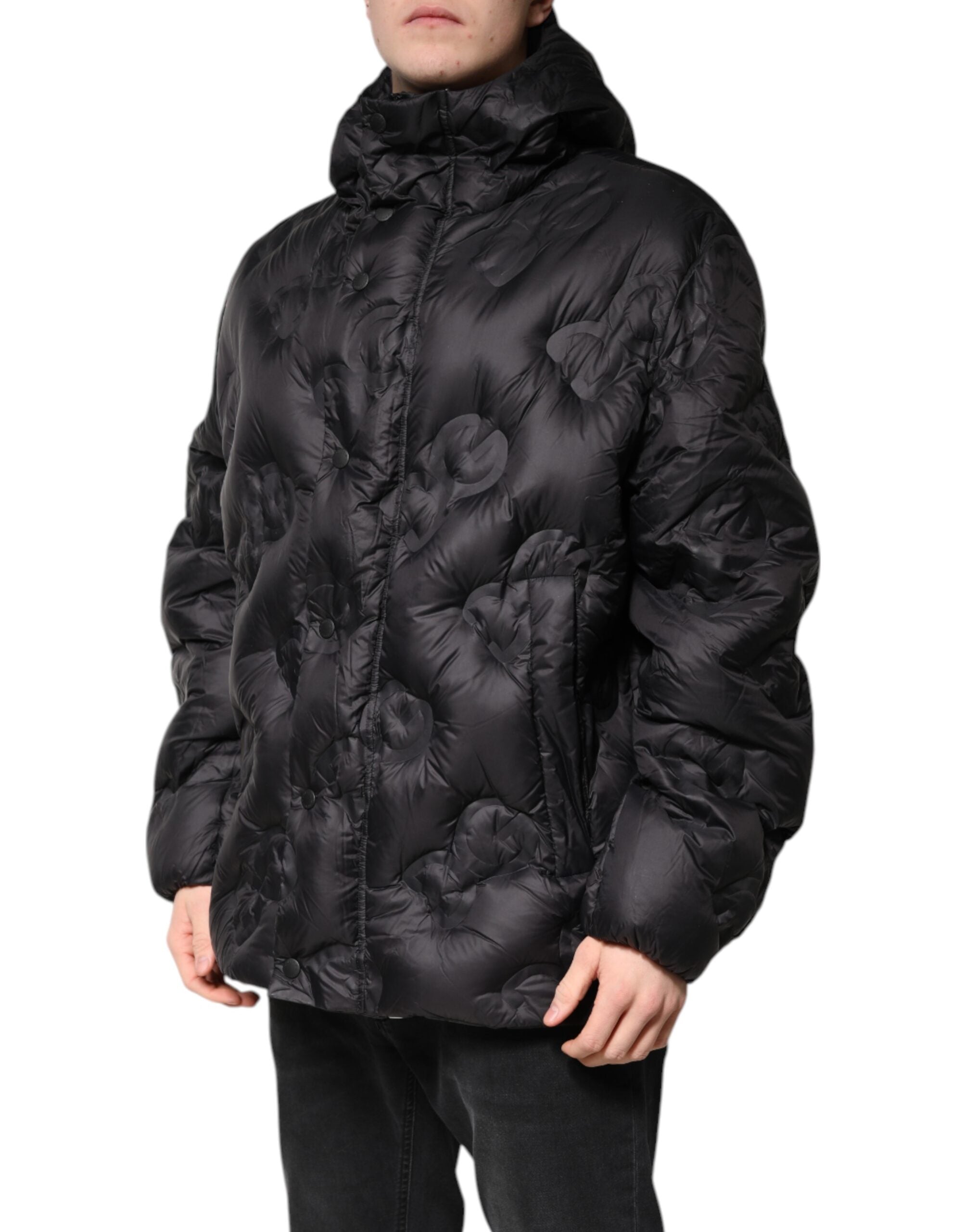 Dolce & Gabbana Dolce & Gabbana Black Hooded Parka Coat Winter Men's Jacket