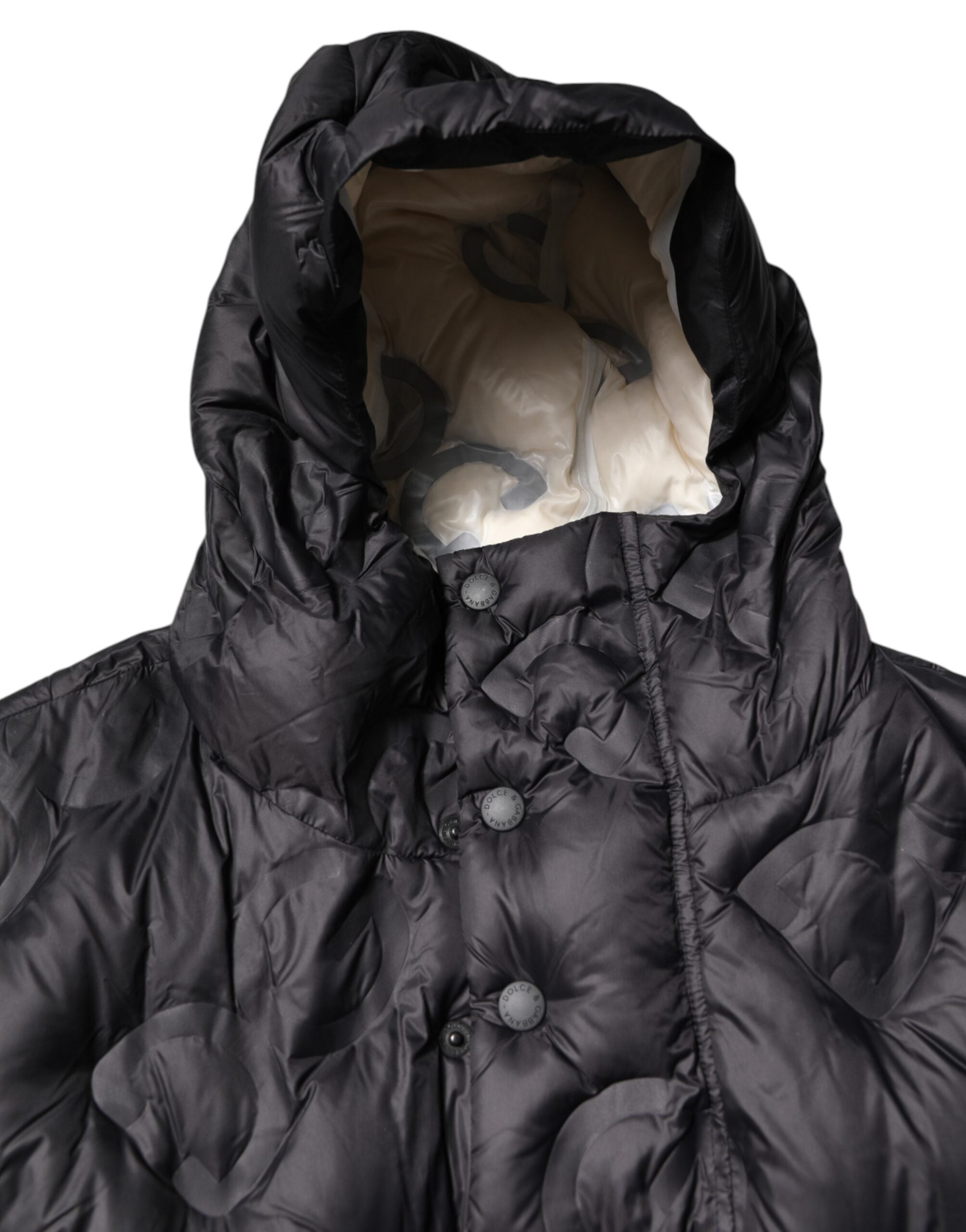 Dolce & Gabbana Dolce & Gabbana Black Hooded Parka Coat Winter Men's Jacket