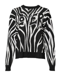 Dolce & Gabbana Black White Print Women Pullover Women's Sweater