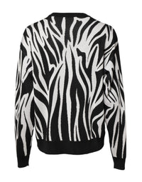 Dolce & Gabbana Black White Print Women Pullover Women's Sweater