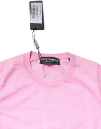 Dolce & Gabbana Pink Cashmere Round Neck Sleeveless Tank Women's Top