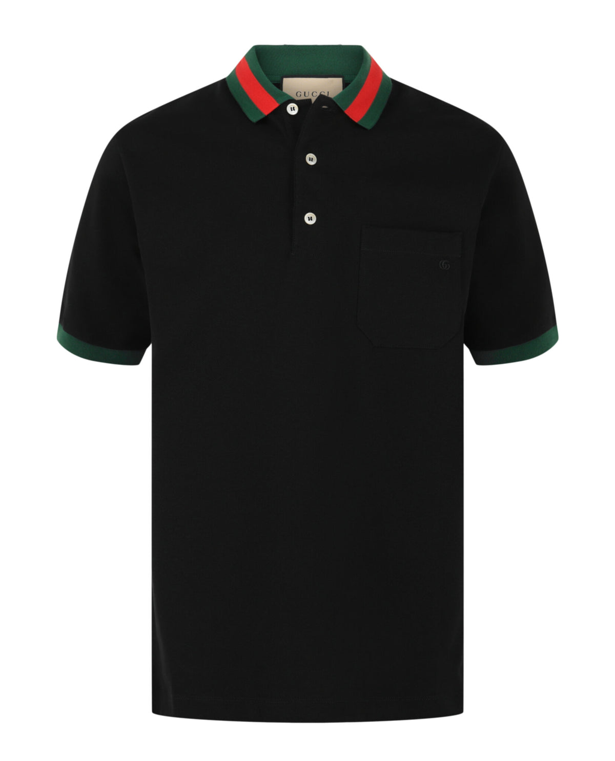 Gucci Gucci Mens Cotton Piquet Polo With Web Collar