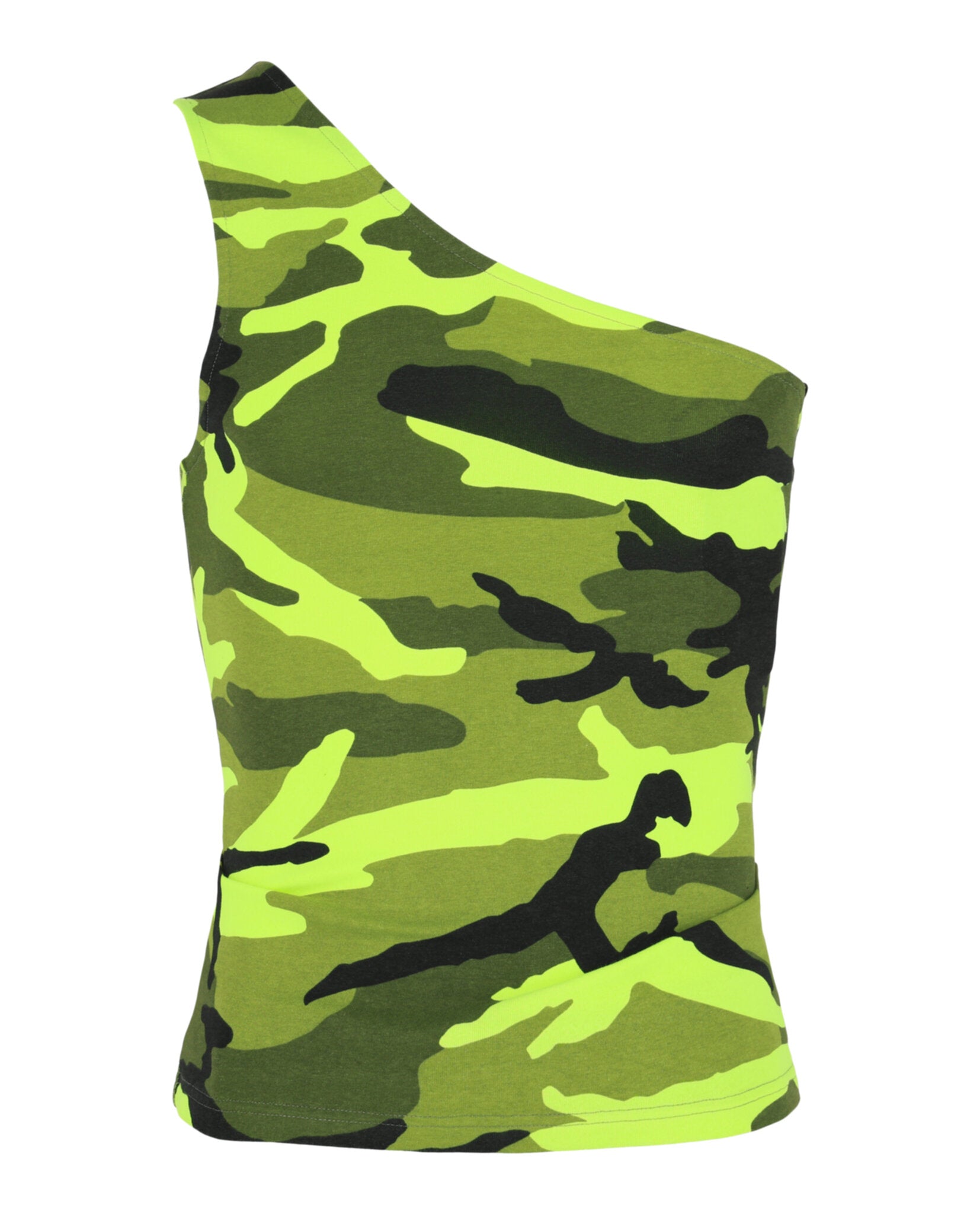 Balenciaga Mens Asymmetrical Camo Patterned Tank