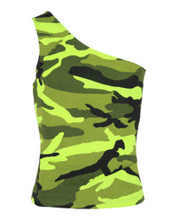 Balenciaga Mens Asymmetrical Camo Patterned Tank