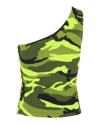 Balenciaga Mens Asymmetrical Camo Patterned Tank