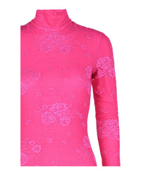 Balenciaga Womens Floral Lace Mini Dress with Gloves