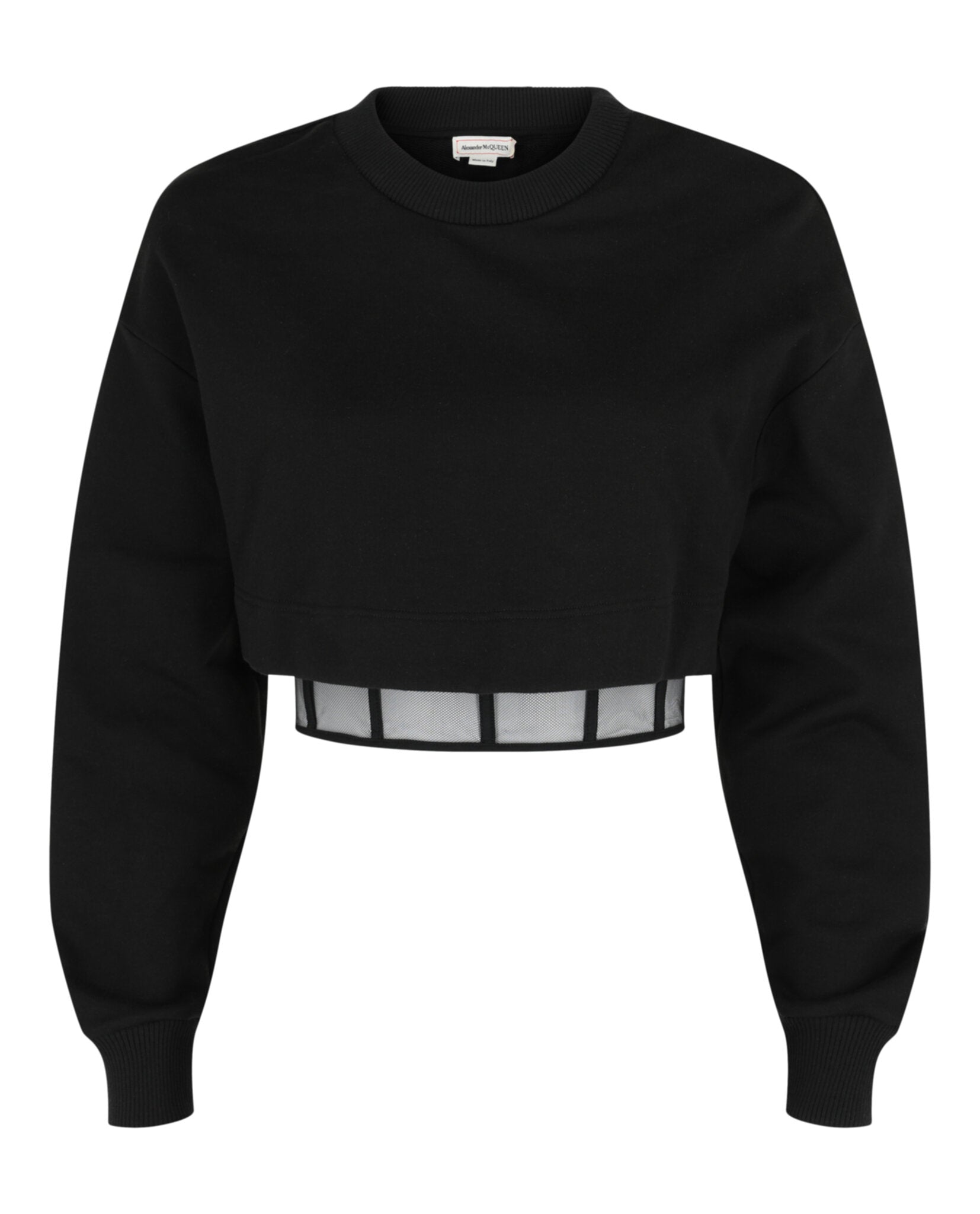 Alexander McQueen Womens Layered Cropped Sweatshirt