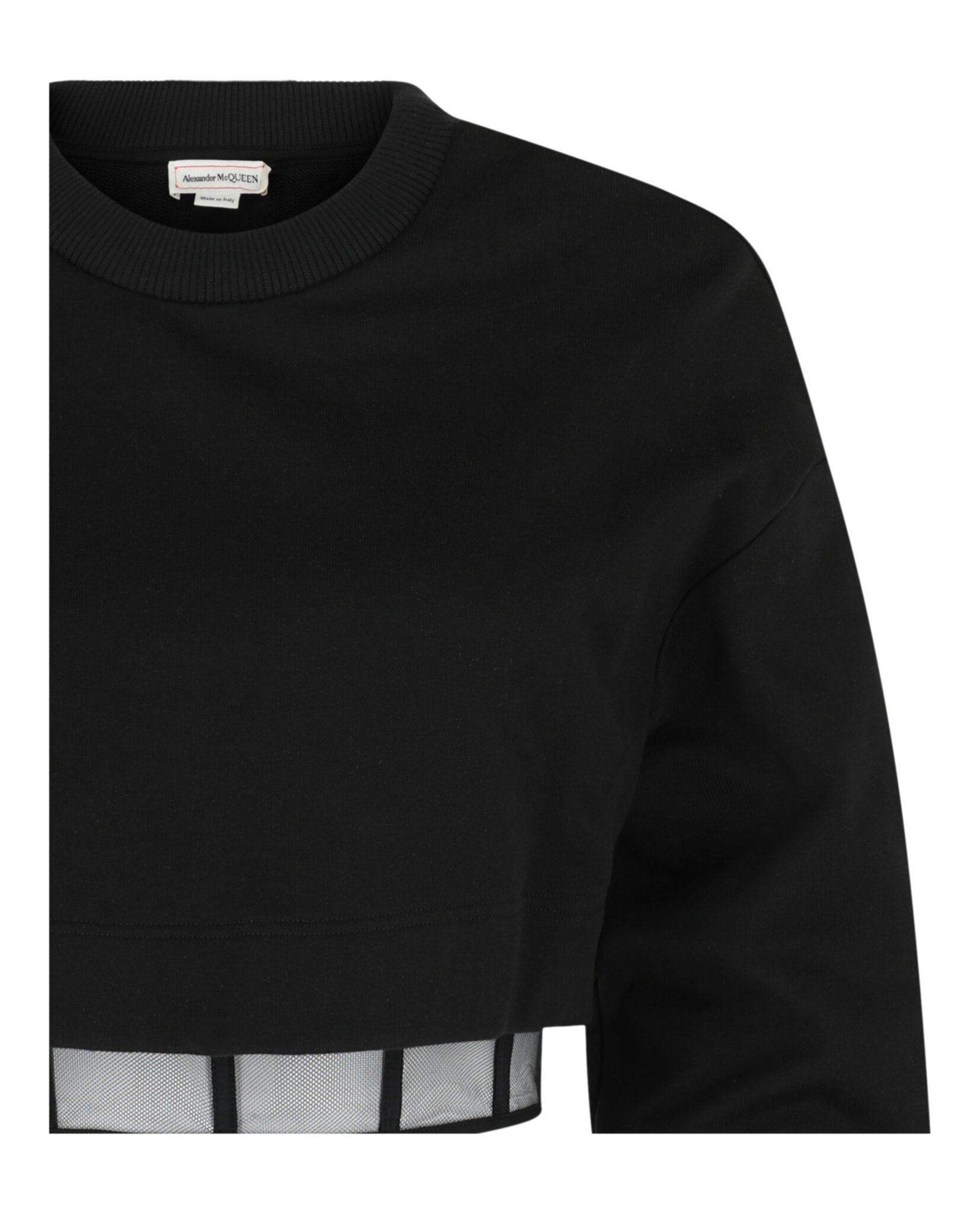 Alexander McQueen Womens Layered Cropped Sweatshirt