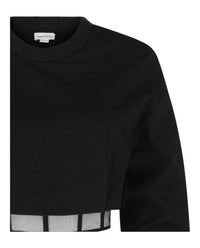 Alexander McQueen Womens Layered Cropped Sweatshirt