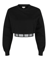 Alexander McQueen Womens Layered Cropped Sweatshirt