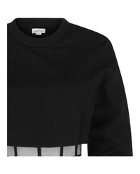 Alexander McQueen Womens Layered Cropped Sweatshirt