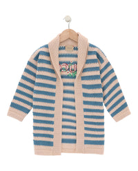 Gucci Girls Embroidered Logo Knit Cardigan