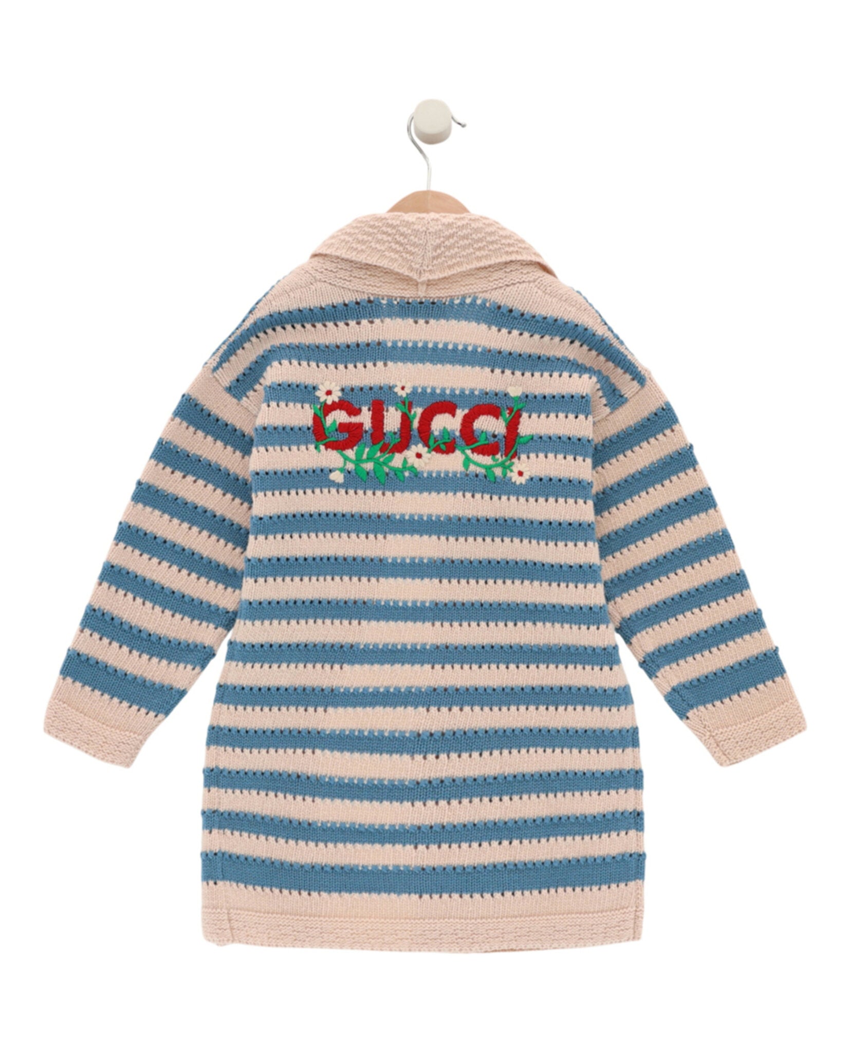 Gucci Girls Embroidered Logo Knit Cardigan