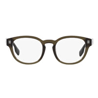Burberry Eyeglasses Round Full Rim, Green Frame and Clear Demo Lenses Lens BE2382D3010