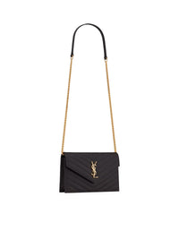 Saint Laurent Saint Laurent Women Classic Cassandre Chain Envelope Clutch In Grain De Poudre Leather