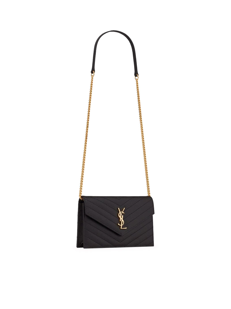 Saint Laurent Saint Laurent Women Classic Cassandre Chain Envelope Clutch In Grain De Poudre Leather
