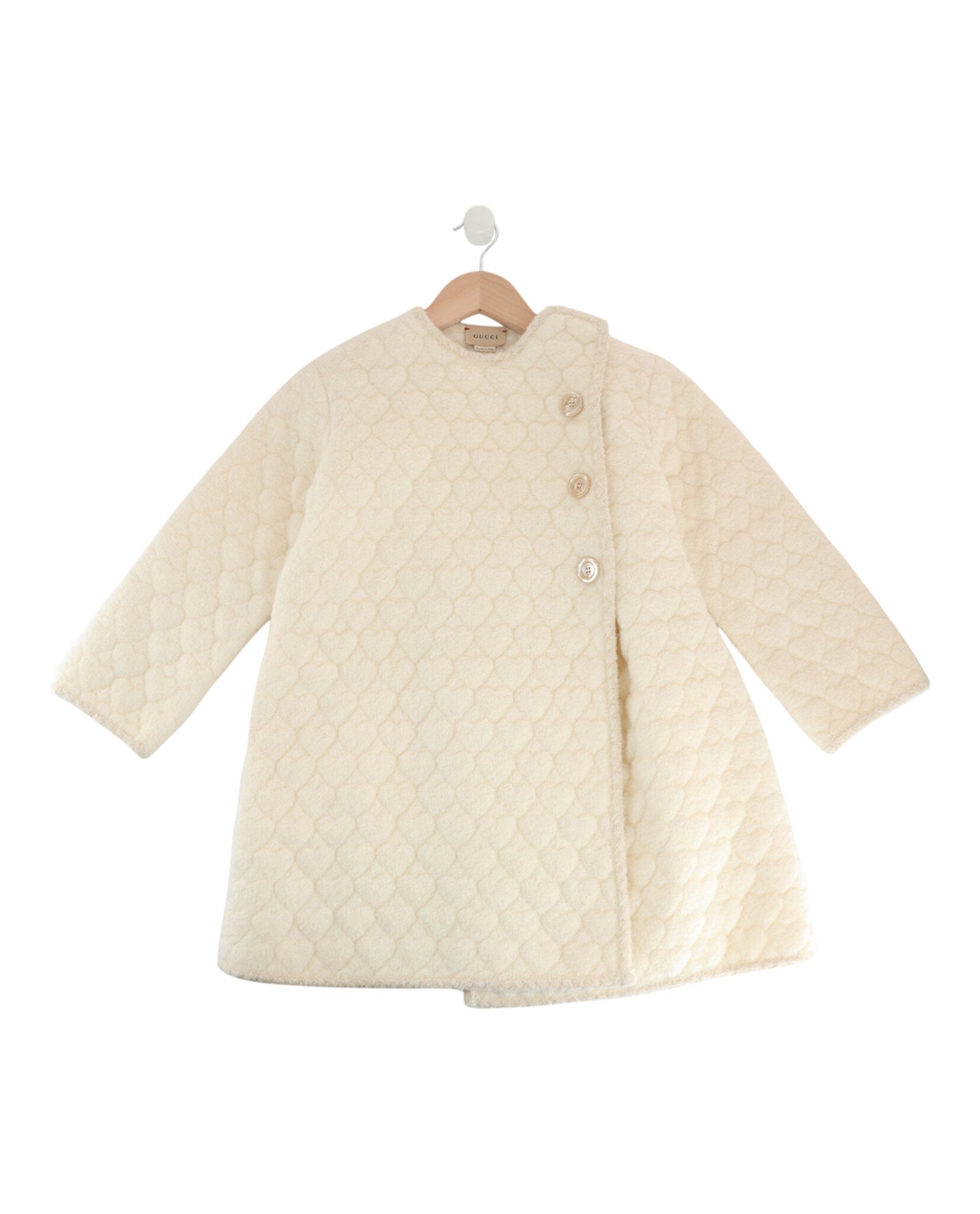 Gucci Girls Heart Quilted Fleece Coat