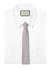 Gucci Men Silk Tie With Crepe Effect