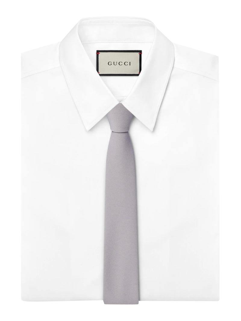 Gucci Men Silk Tie With Crepe Effect