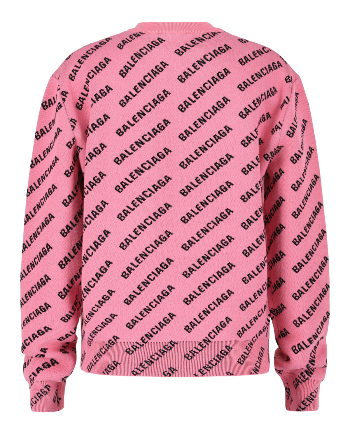 Balenciaga Womens Allover Logo Knit Sweater