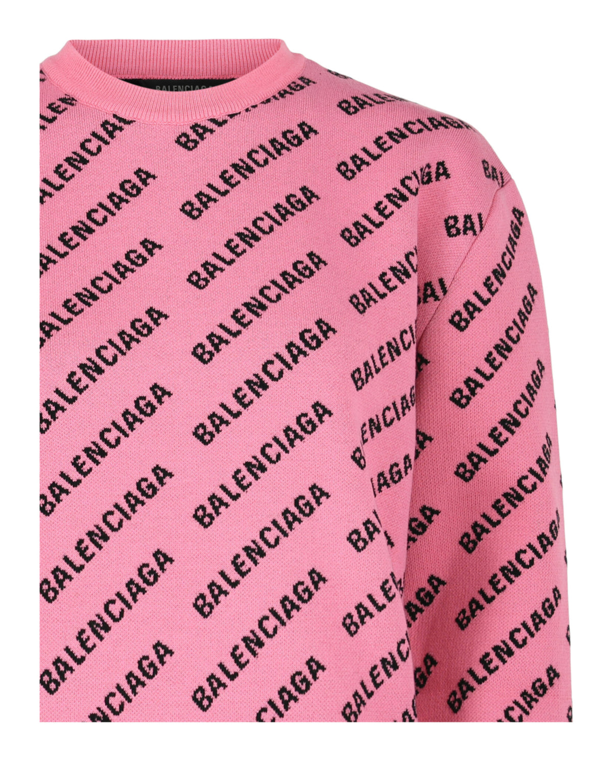 Balenciaga Womens Allover Logo Knit Sweater