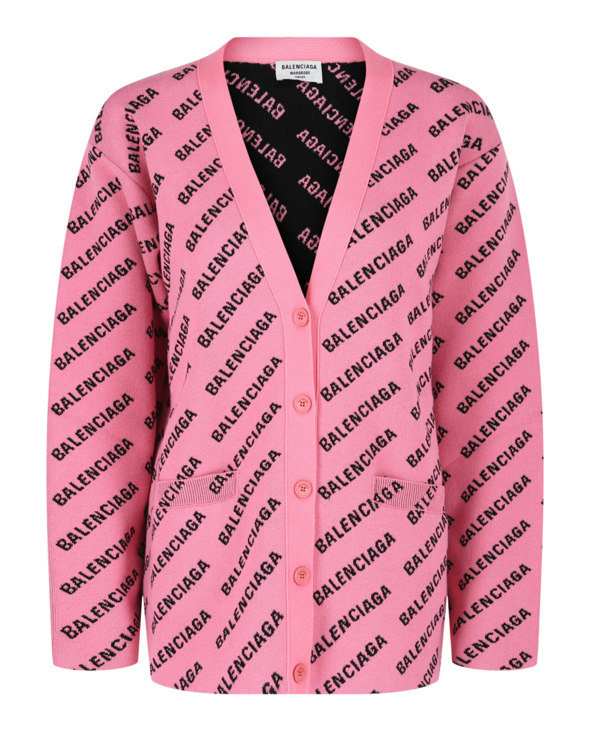 Balenciaga Womens Allover Logo Cardigan