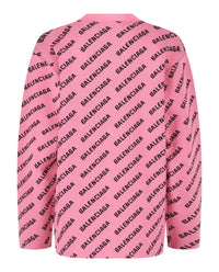 Balenciaga Womens Allover Logo Cardigan