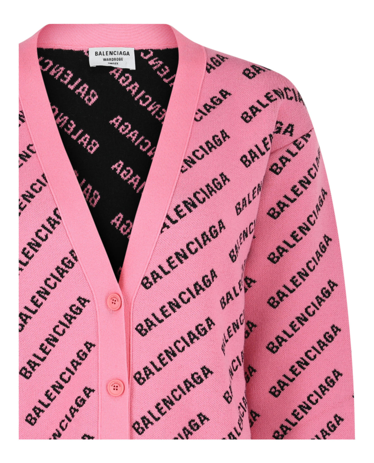 Balenciaga Womens Allover Logo Cardigan