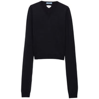 PRADA Prada Women Navy Wool V-Neck Sweater
