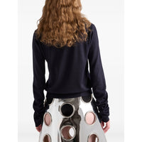 PRADA Prada Women Navy Wool V-Neck Sweater