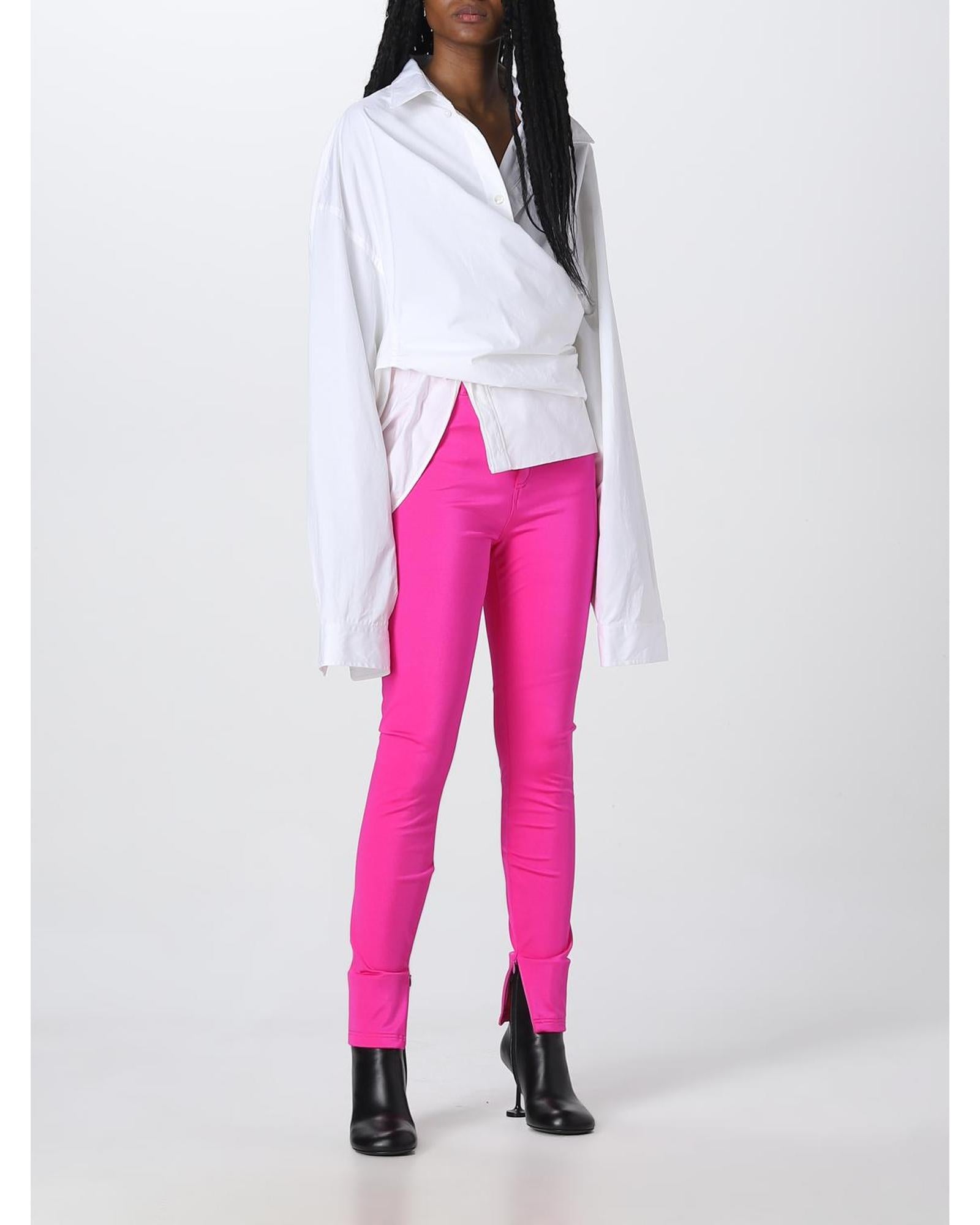 パンツ BALENCIAGA Woman Pants Pink 704752TVK15 6840 Balenciaga HighWaisted SlimFit Pants Women Pink – Bluefly