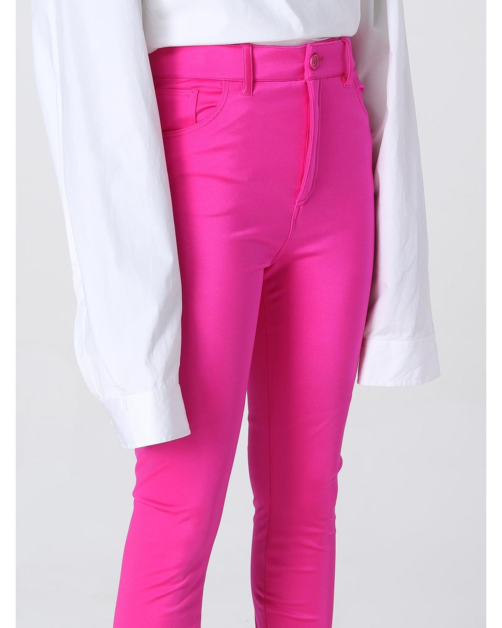パンツ BALENCIAGA Woman Pants Pink 704752TVK15 6840 Balenciaga HighWaisted SlimFit Pants Women Pink – Bluefly