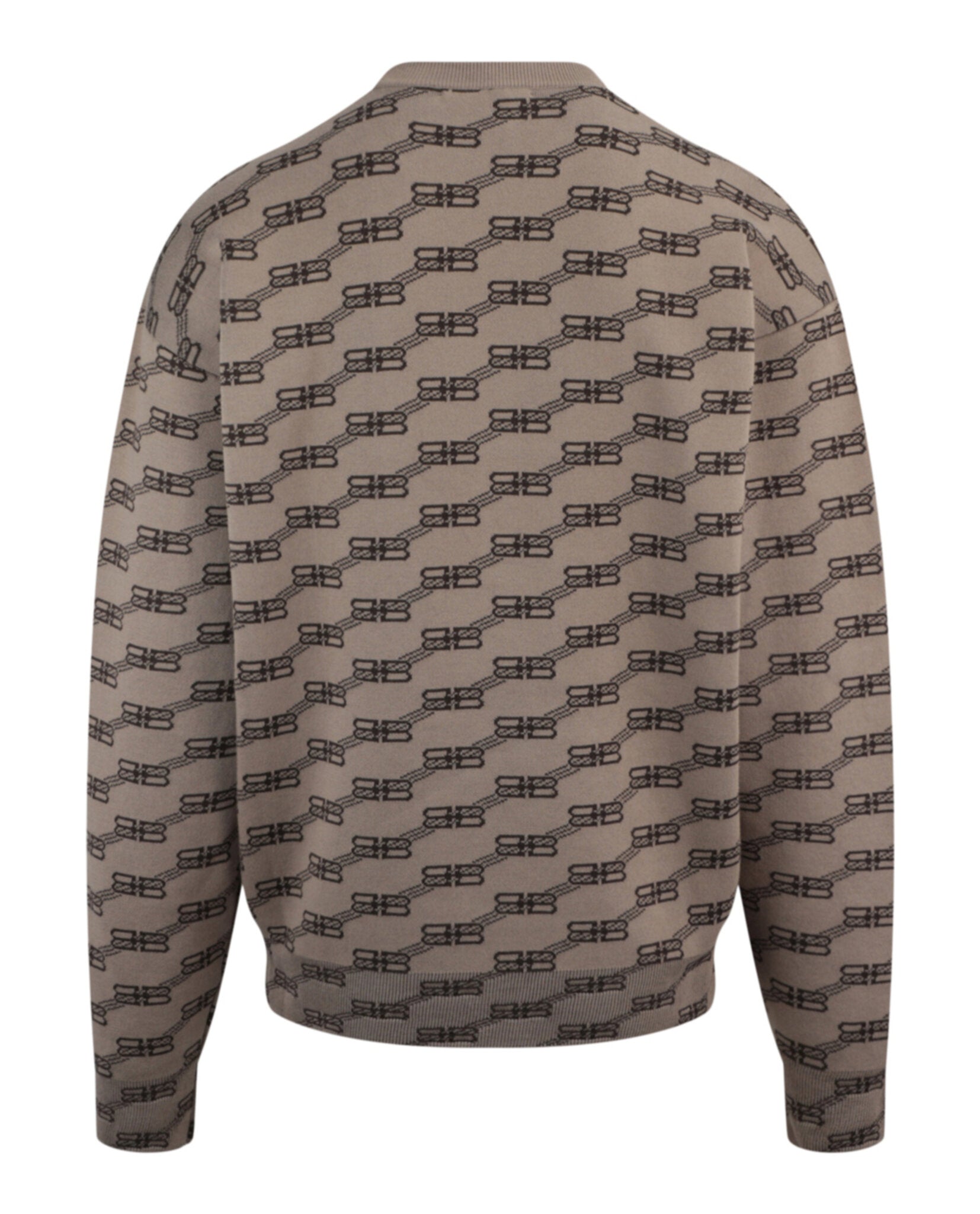 Balenciaga Mens Logo Intarsia-Knit Sweater