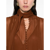 SAINT LAURENT Saint Laurent Women Sheer Long Sleeve Mini Dress