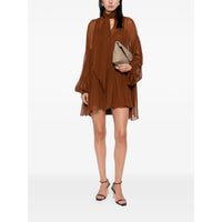 SAINT LAURENT Saint Laurent Women Sheer Long Sleeve Mini Dress