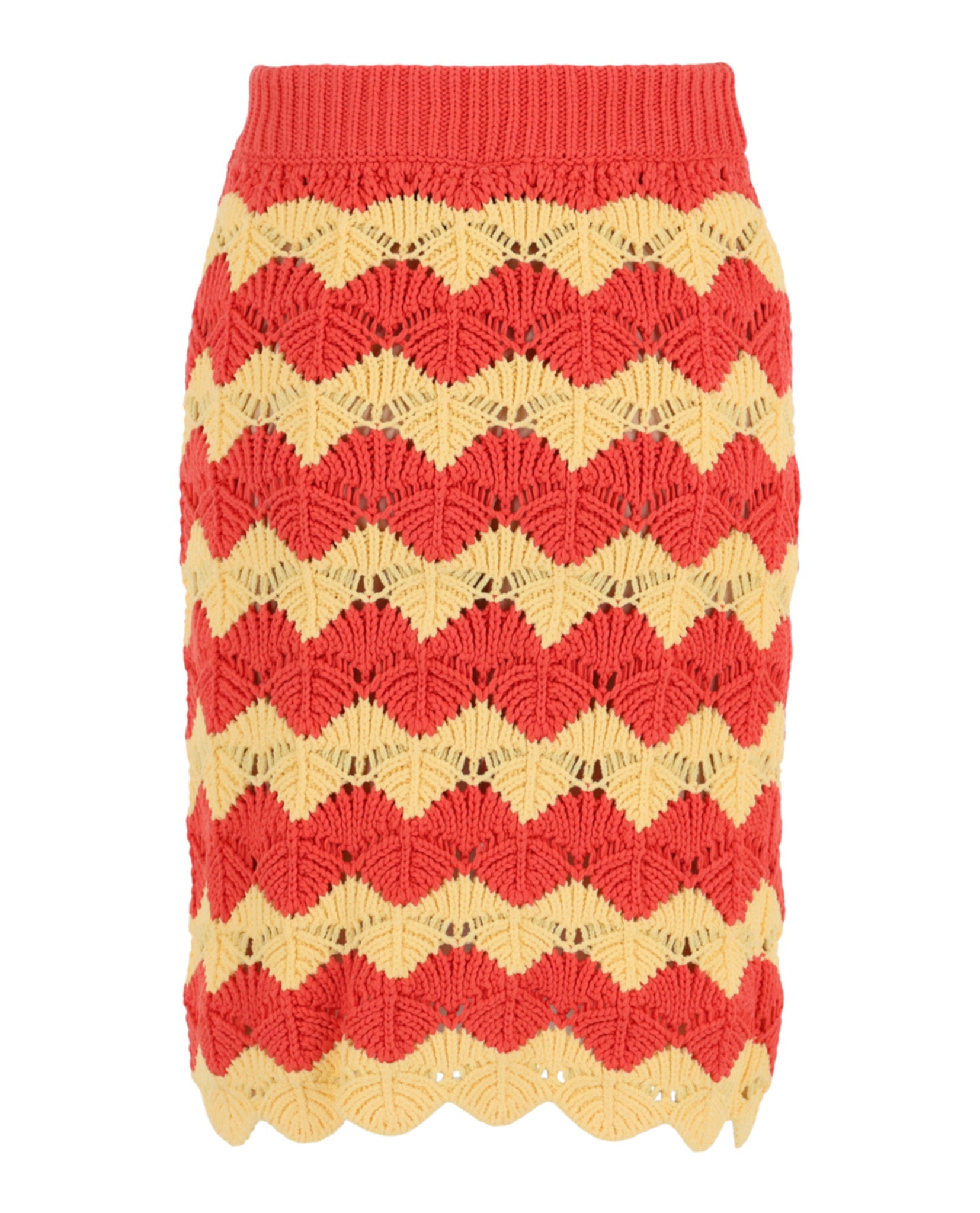 Gucci Womens Chevron Knit Skirt