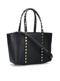 Valentino Garavani Women Rockstud Mini Tote In Hammered Leather