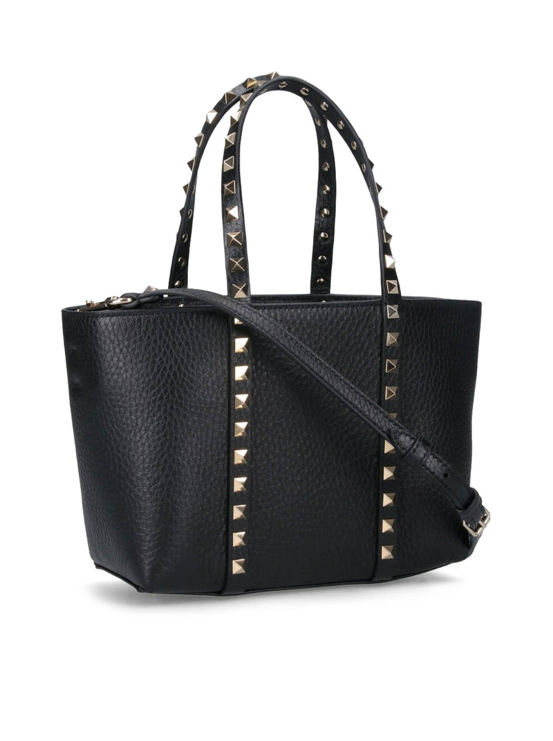 Valentino Garavani Women Rockstud Mini Tote In Hammered Leather